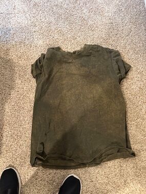 Washed Olive Crew Neck Tee